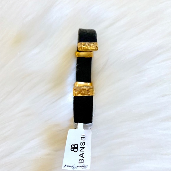 Bansri Black Faux Leather Cone Studded Cuff - Picture 5 of 7